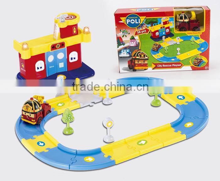 POLI theme rail car park fire department poli robocar toy