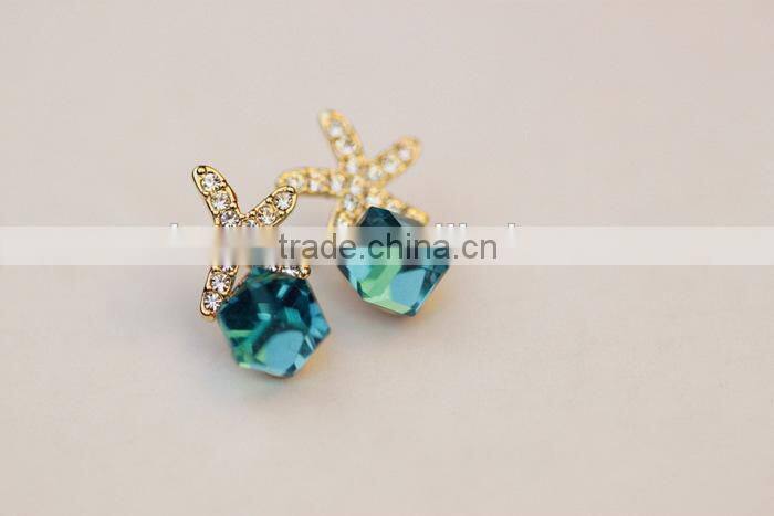 Green Starfish Earrings Bridal Starfish Earrings Starfish Jewelry