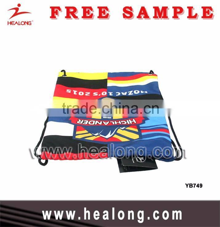 Healong 100% Custom Sublimation Soccer Drawstring Ball Bag With Shoe Compartment