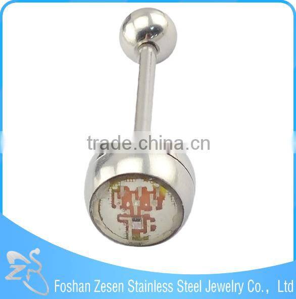 Fashion Stainless Steel Unique Piercing Custom Anime Tongue Jewelry