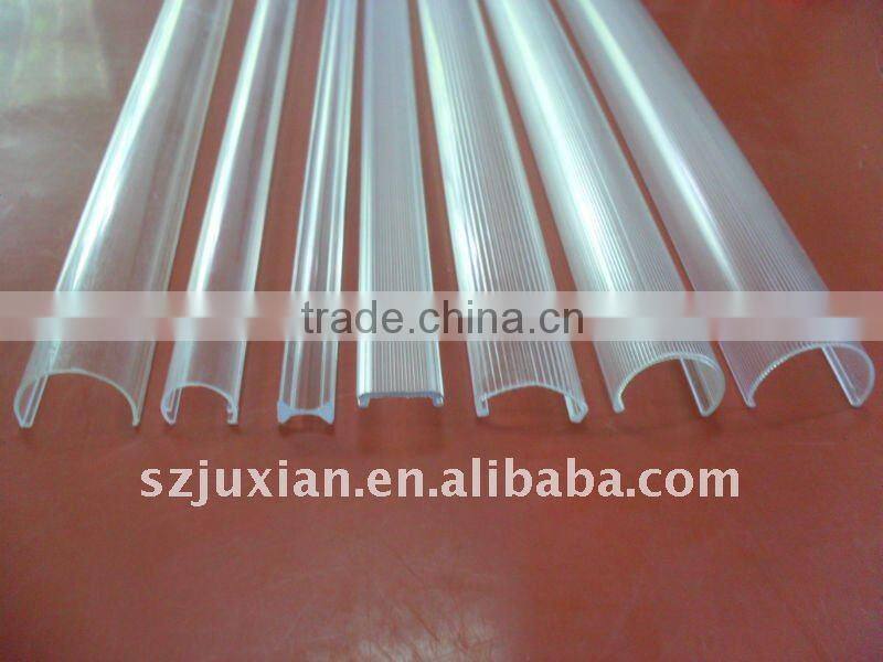 plastic extrusion profiles custom high transparent/clear PC Cover