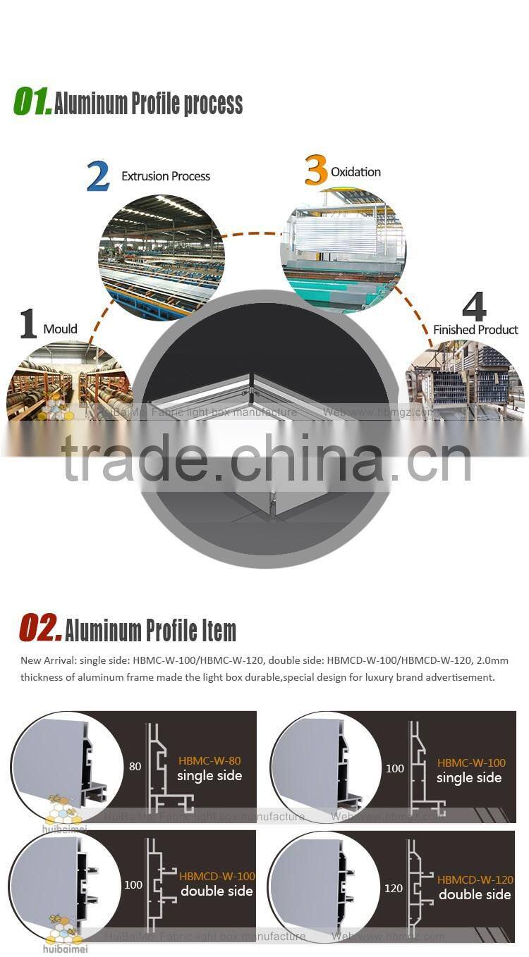 Backlit Trade Show Displays LED Advertising Frameless Light Box