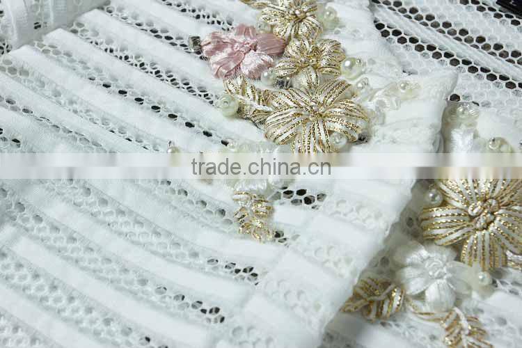 2014 Latest european style stars love slim hollw out beaded 3/4 sleeve women's stylish coats wholesale F1803