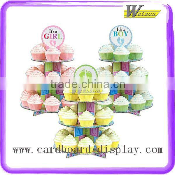 Castle 2 Tier Cardboard Paper Recyclable Cupcake Stand