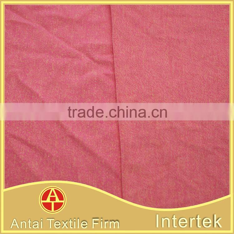 Weft knitted cotton touch polyester rayon spandex T-shirt fabric