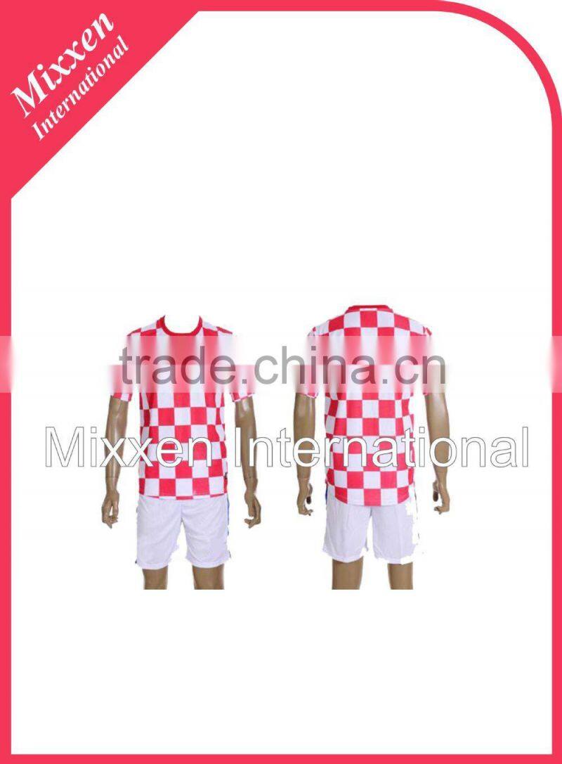 high quality soccer uniform/ red