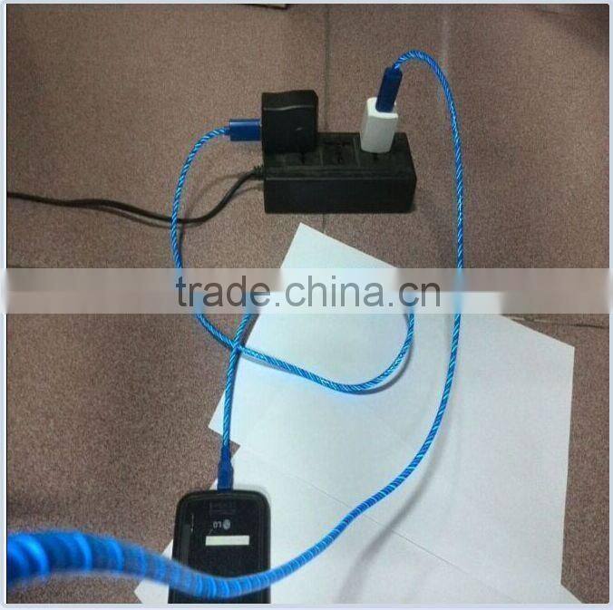 New design EL flowing USB data cable for iphone for android