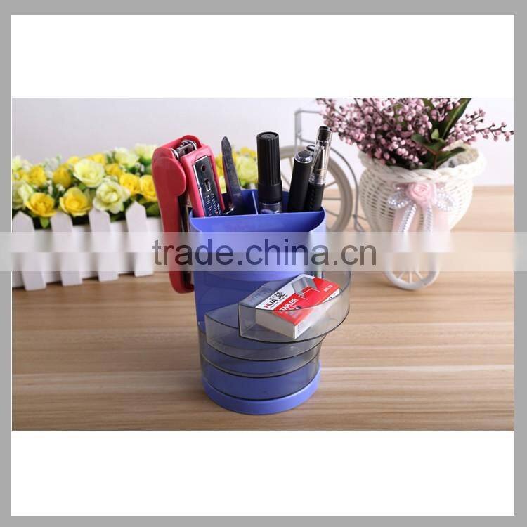 School supplies custom cheap plastic desk pen container creative pen holder