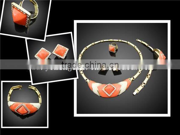 red coral design resin jewelry sets made in china