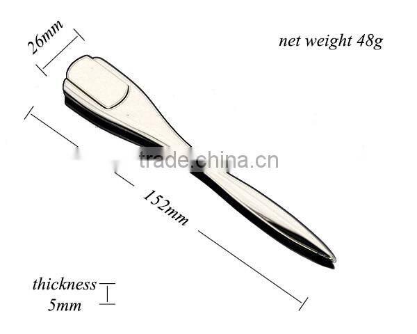Zinc Alloy High Polished Promotional Blank Silver Color Metal Manual Letter Opener