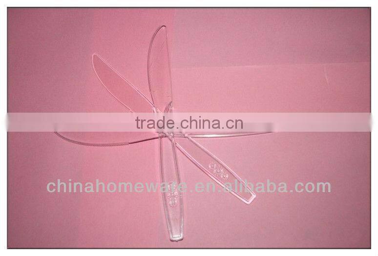 Clear plastic tableware western food knife