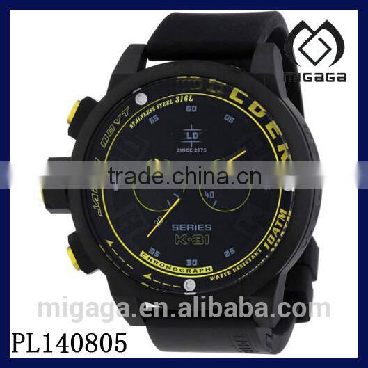 fashion Mens Sport Watch with Calendar*Battalion Chrono Sport Steel Mens Watch Calendar Rubber Strap