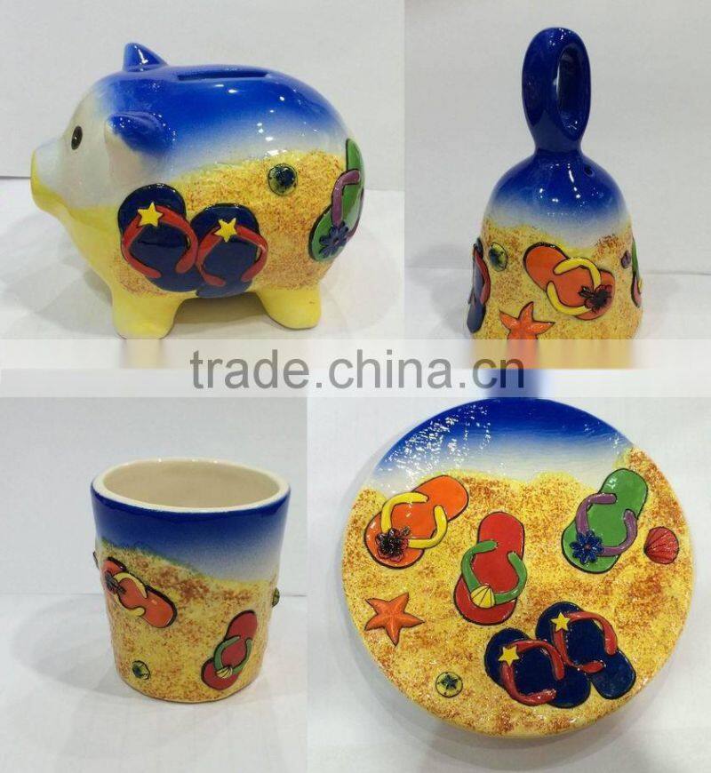 Hot wholesale ceramic spoon tropical fish decoration
