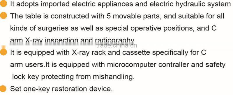 Types medical supplies electric hydraulic operating table with touch screen