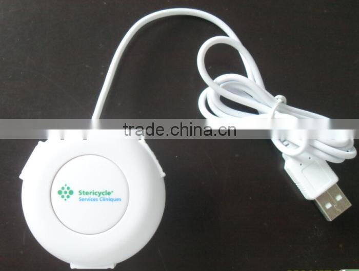 computer round 3 port LED usb hub with webkey/weblink function