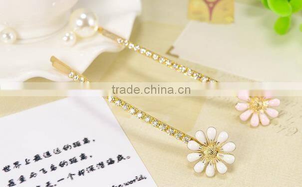 fancy new flower gold plated antique hair bobby pins