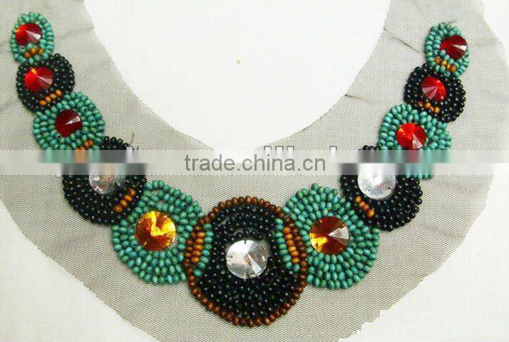 Beaded accessories embroidery neckline blouse neck designs