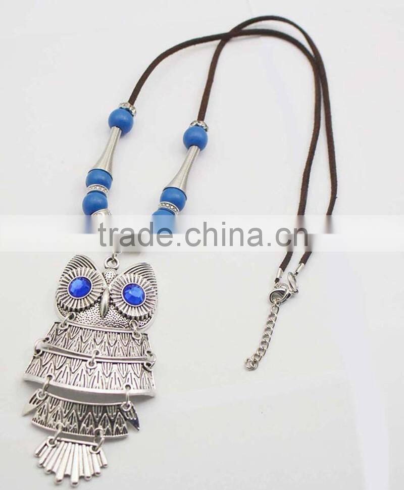 Hot Sale Rope Chain Owl Pendant Necklace