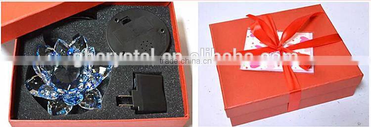 Meticulously carved Colorful home decoration crystal lotus