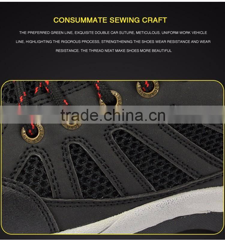European market salable lightweight casual style black safety men sport shoes low cut