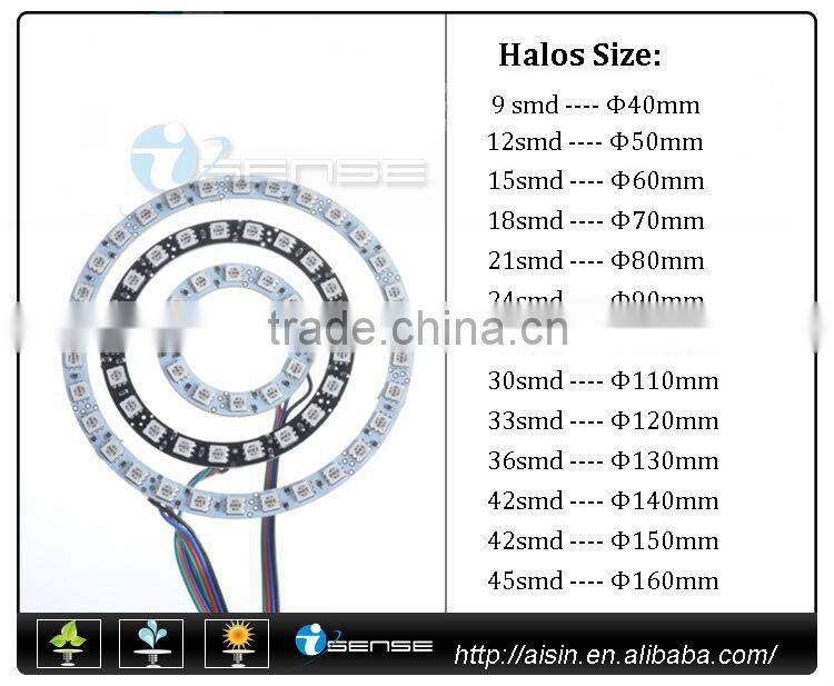 RGB Angel Eyes semi and full circle 5050 SMD Halo Rings devil eyes for cars