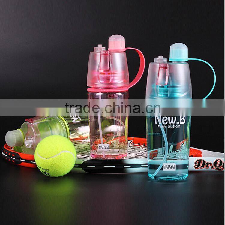 400ML Fashion Design BPA free Plastic Water Bottle with Spray