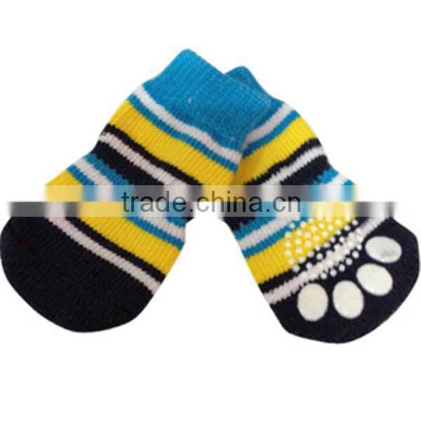 Ladybug pet doggie socks / dog footwear with slip-resistant rubber back