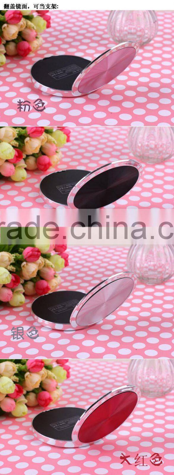 Fashion design portable mirror power bank with cable usb mobile charger for women and promotional gift
