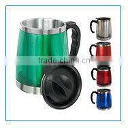 Rubber Ribbed Stainless Steel Custom Coffee Mugs