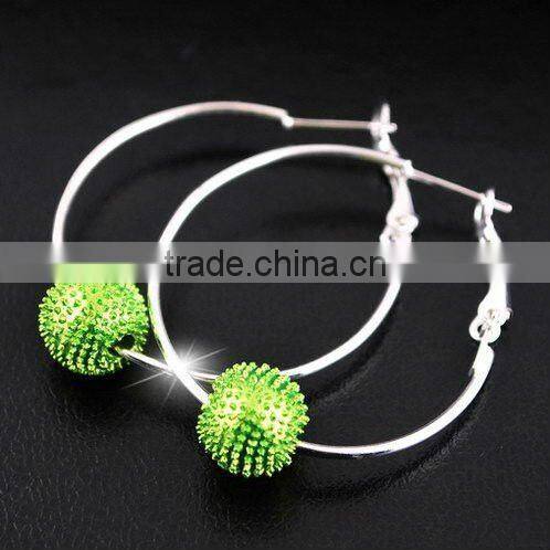 Hot sale alloy ball shamballa hoop earring