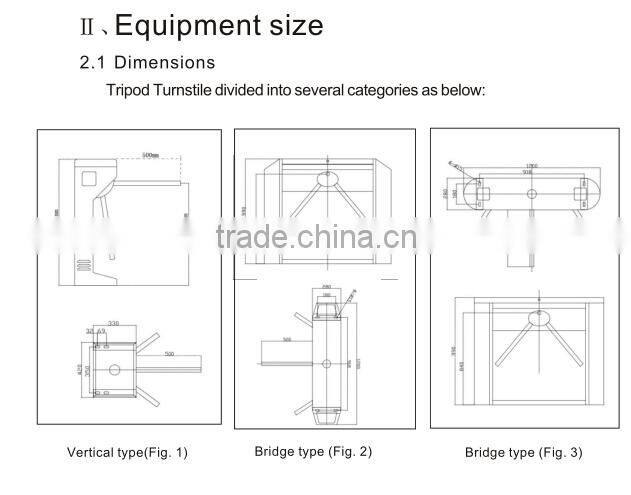 KO-KW301 Enter and exit Intelligent Security automatic price turnstile gate & price tripod turnstile & price turnstile