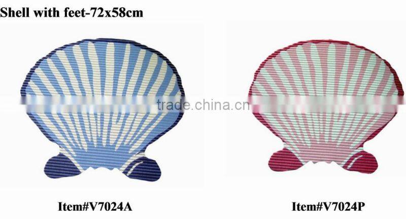 fancy Shell Shape Anti-slip Bathroom Mat,PVC shower mat