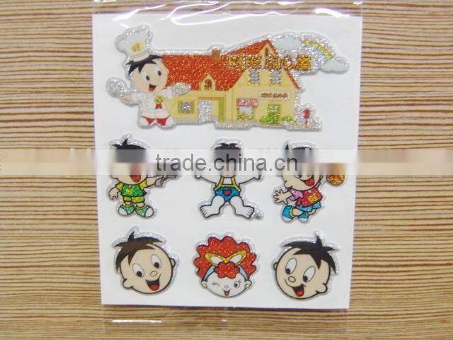 Supermarket Hot sale cheap kids cute puffy stickers/DIY decoration keyboard foam sticker