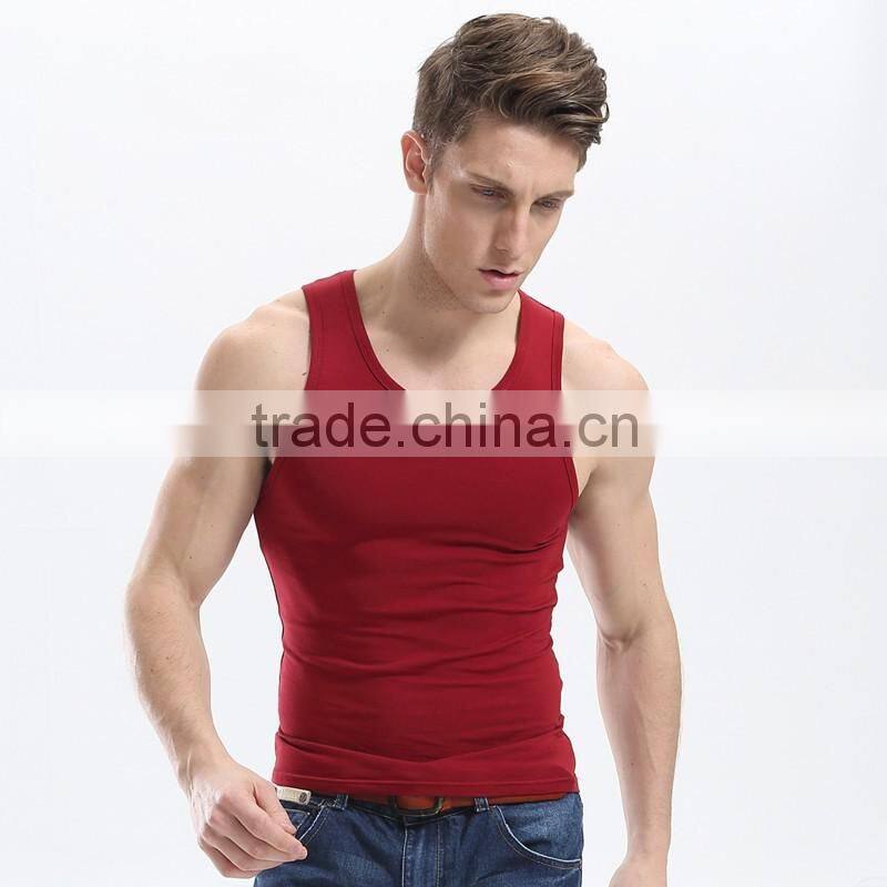 H-shaped wide collar vest muscle vest plain waistcoat new design sexy tight gym cotton vest for men