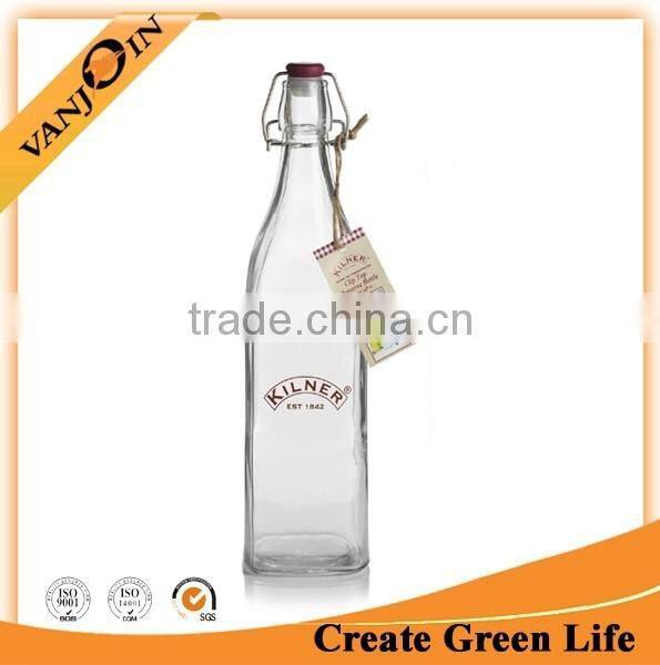Clip Top 500ml Square Glass Bottle Wholesale