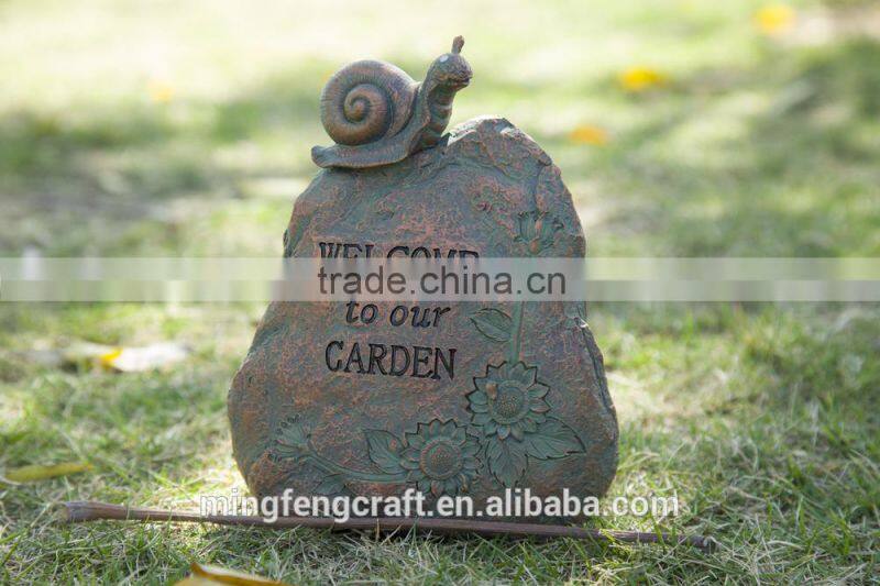 Polyresin Handmade Welcome Bless Garden plaque