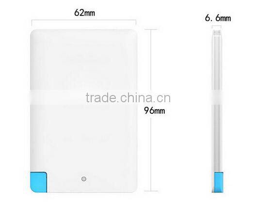 2014 Newly arrival Super thin 2500mAH portable power bank for gift market