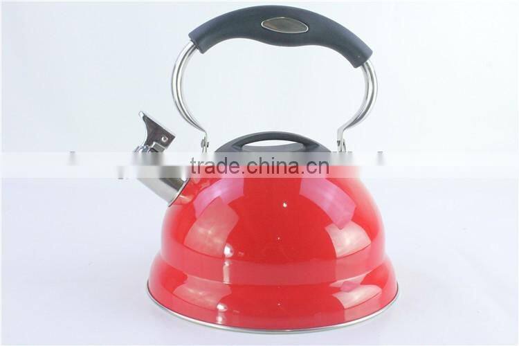 Red color induction non electric stainless steel whistling tea kettle