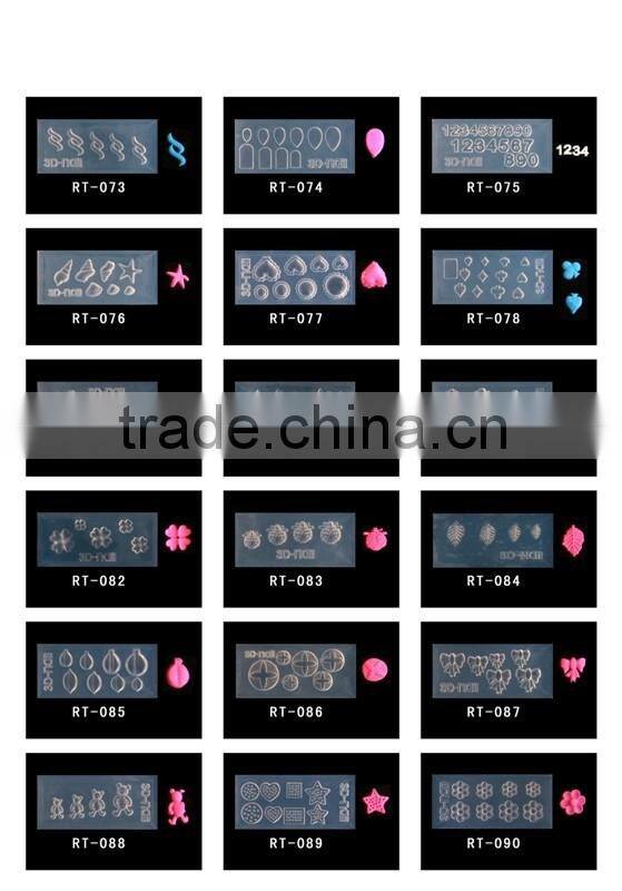 2016 popular practical silica gel material nail 3D mold for DIY nail decoration