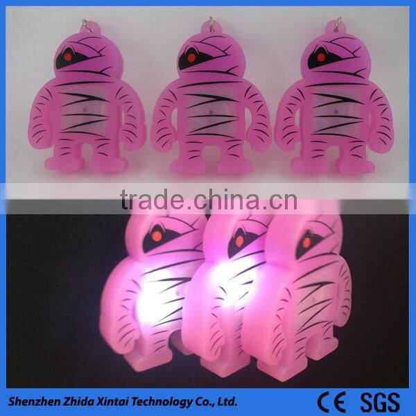 red LED light silicone keychain for multiple keys