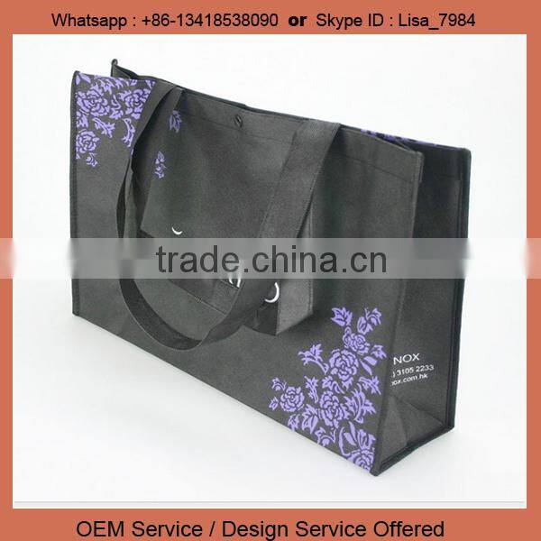 Reusable customized printing recyclable non woven bag with handle