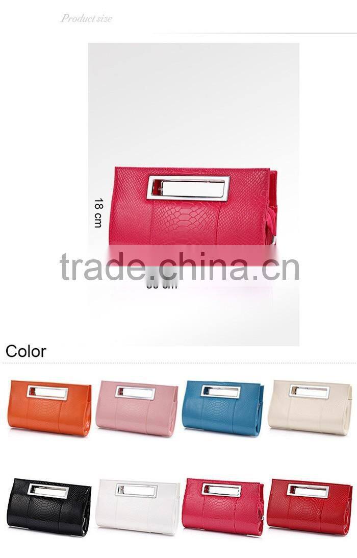 2016 Ladies Alligator PU Leather Handbag Women Party Evening Bag