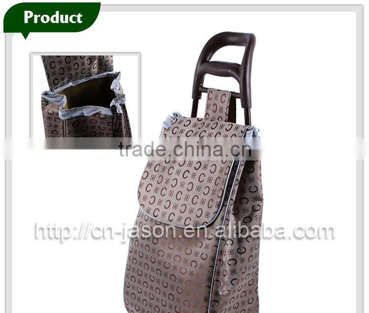 Pooyo Jacquard fabric fashion folding shopping trolley A2S-8