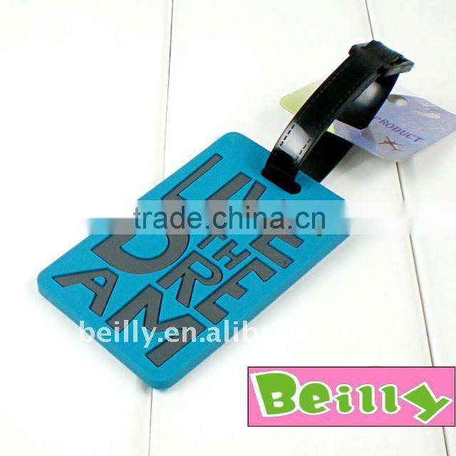 Fashion Make your own Fancy Rubber Travel Funny Luggage Tag Factory