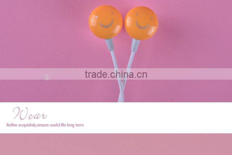 ULDUM 2013 with smile logo Custom color headphone earphone with mic and 1.2m braided cable for mp3 telephone
