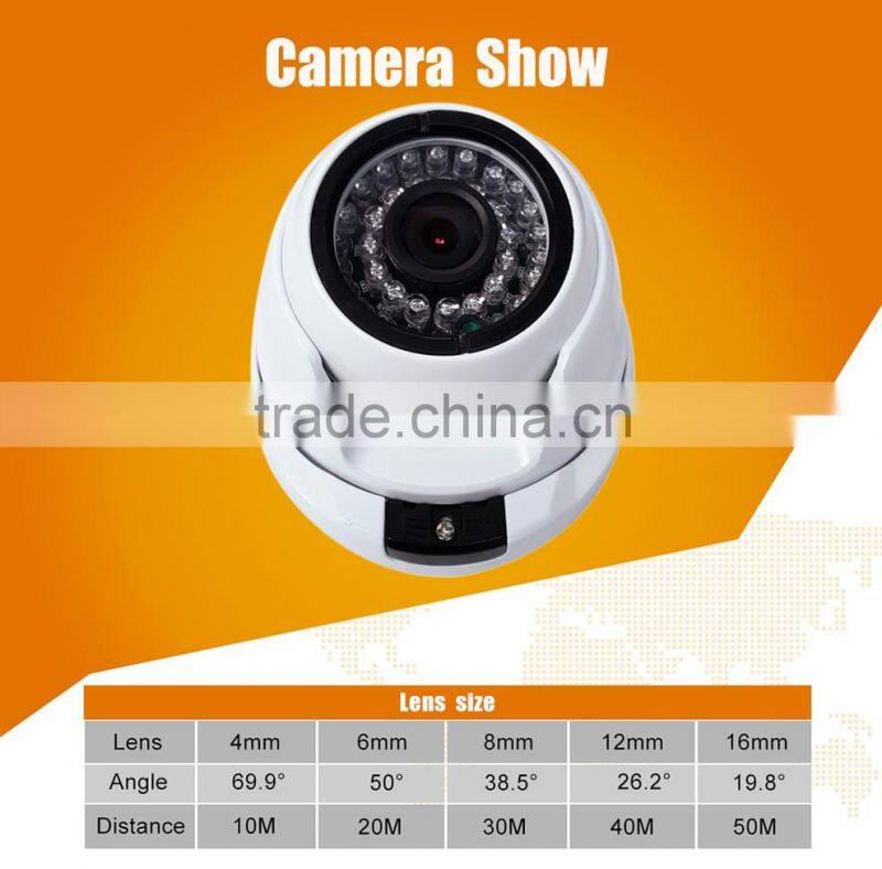 AHD camera 1.0mp 3.6/4/6mm ir distance 30m 24 months warranty metal indoor camera