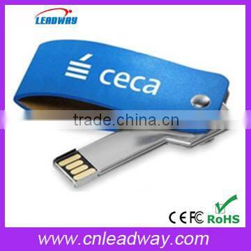 Leather case chain actuator bulk cheap promotional gift for Christmas 1GB to 32GB