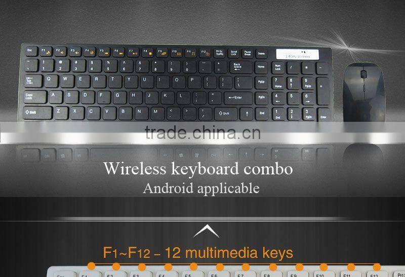 2.4Ghz wireless desktop laptop computer keyboard mouse set for pc