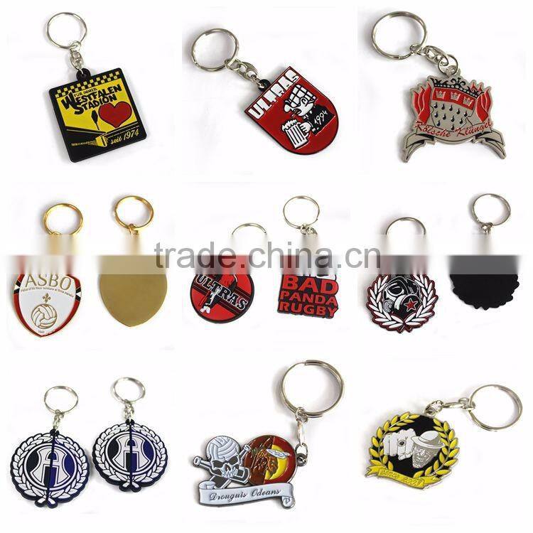 Zhongshan promotional craft manufacturer cheap custom metal plated key ring soft cartoon rubber keychain manufacturers