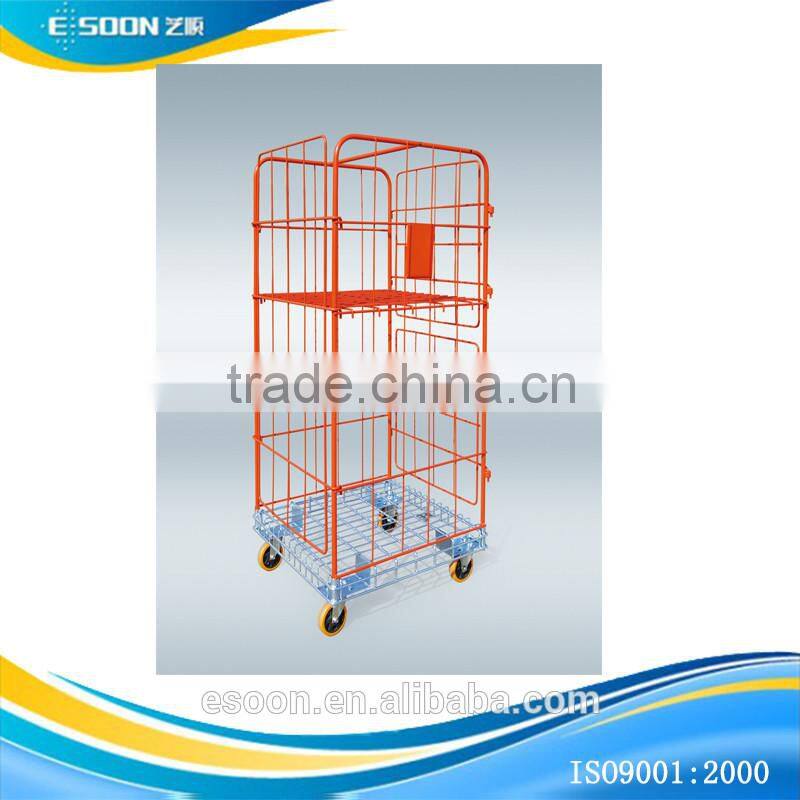 2-Tier Stainless Steel hand push roll trolley